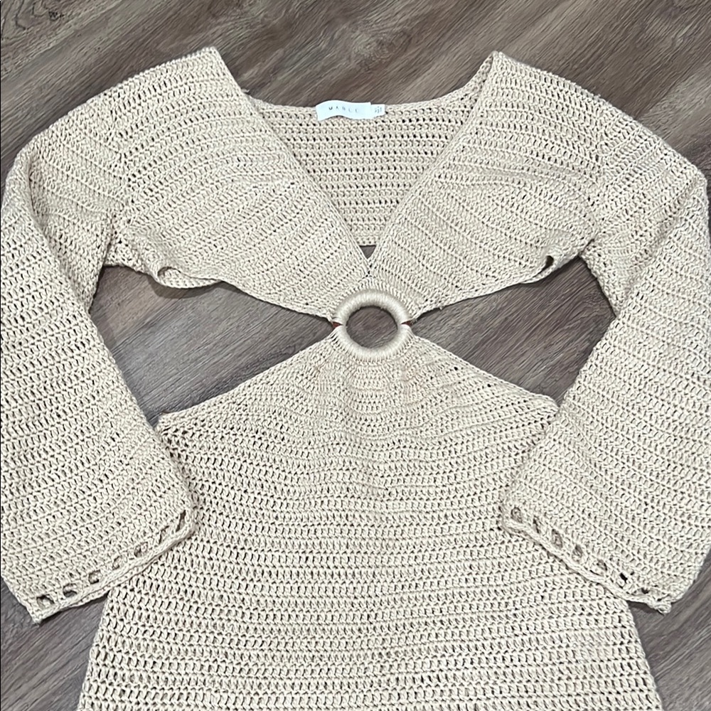 Beige Crochet Cover Up